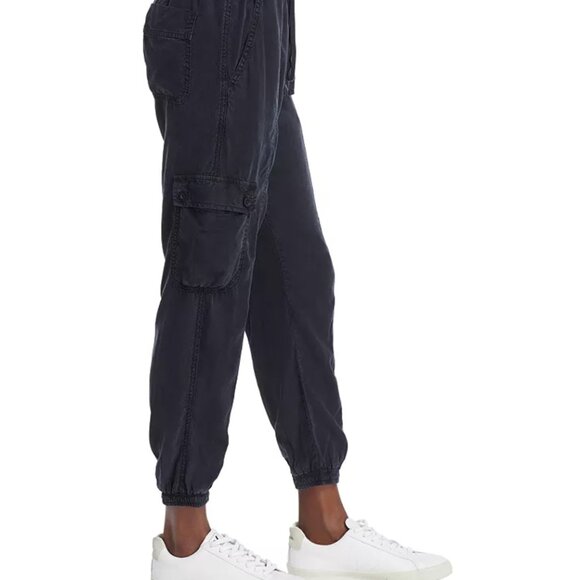 BELLA DAHL Cropped Cargo Track Pants / Black / Small - Picture 4 of 5